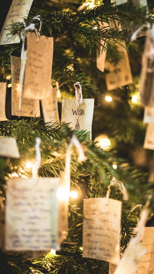 Briefjes voor in de kerstboom