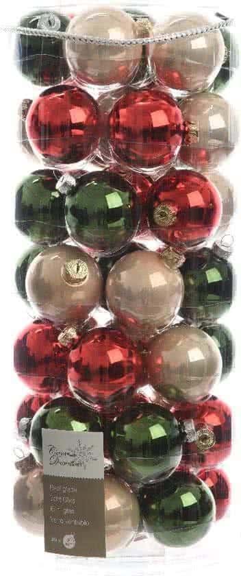 glazen kerstballen groen rood